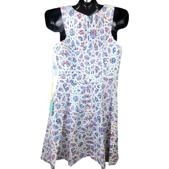 **NWT**‎ CeCe "APRIL" Cutout Fit and Flair Ultra White Dress - Picture 3 of 12